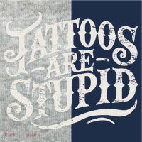 Tattoos Are Stupid. Funny Tattoo Artist Humor Kids Colorblock Raglan Jersey thumb 2