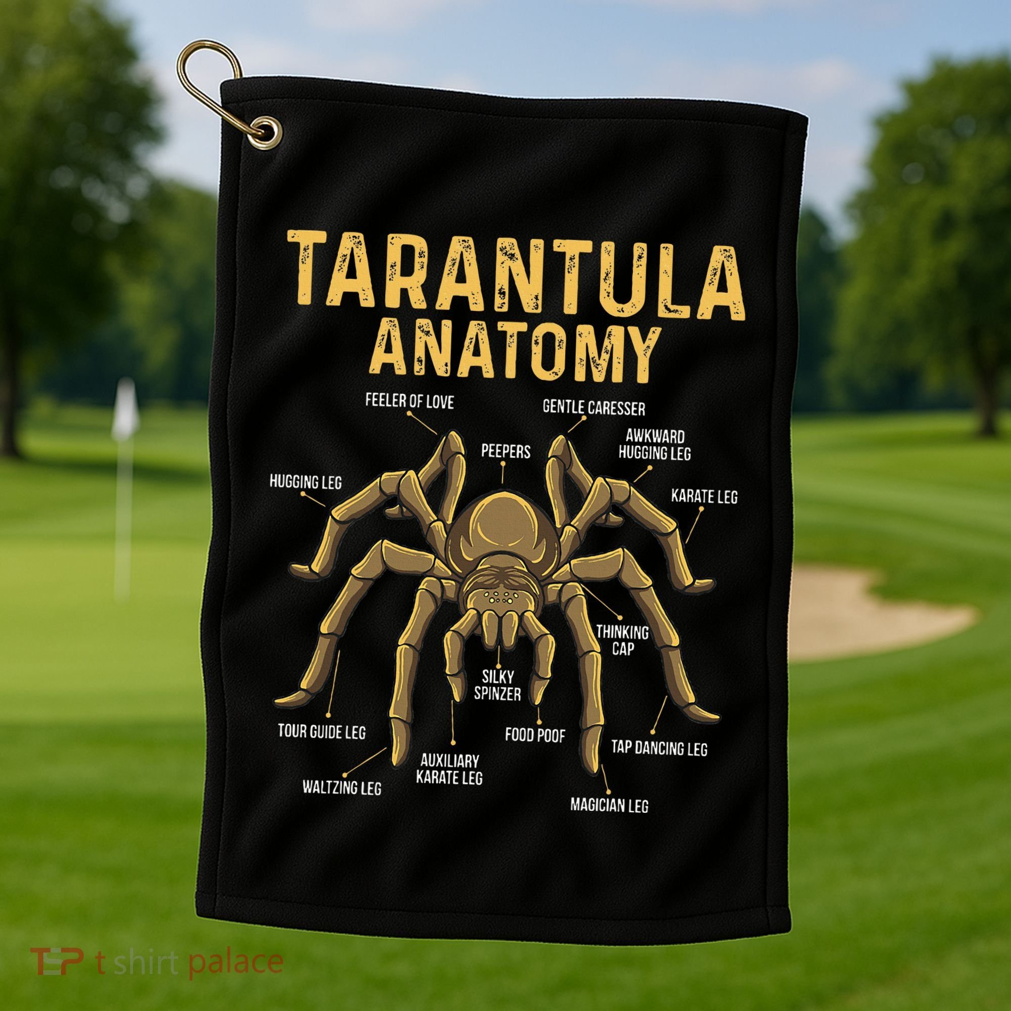 Tarantula Anatomy Spider Arthropod Arachnid Arachnophile Golf Towel