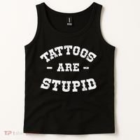 Tattoos Are Stupid Sarcastic Ink Addict Tattooed Western Tank Top thumb 2