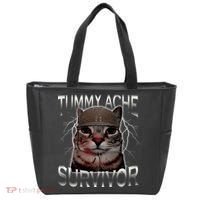 Tummy Ache Survivor Cat Meme Funny Saying Animals Tote Bag thumb 0