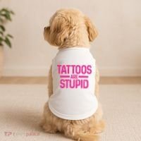 Tattoos Are Stupid Sarcastic Doggie Tank thumb 2