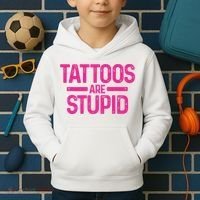 Tattoos Are Stupid Sarcastic Kids Hoodie thumb 2