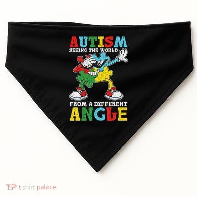 Teacher Autism Seeing The World From A Different Angle USA-Made Doggie Bandana