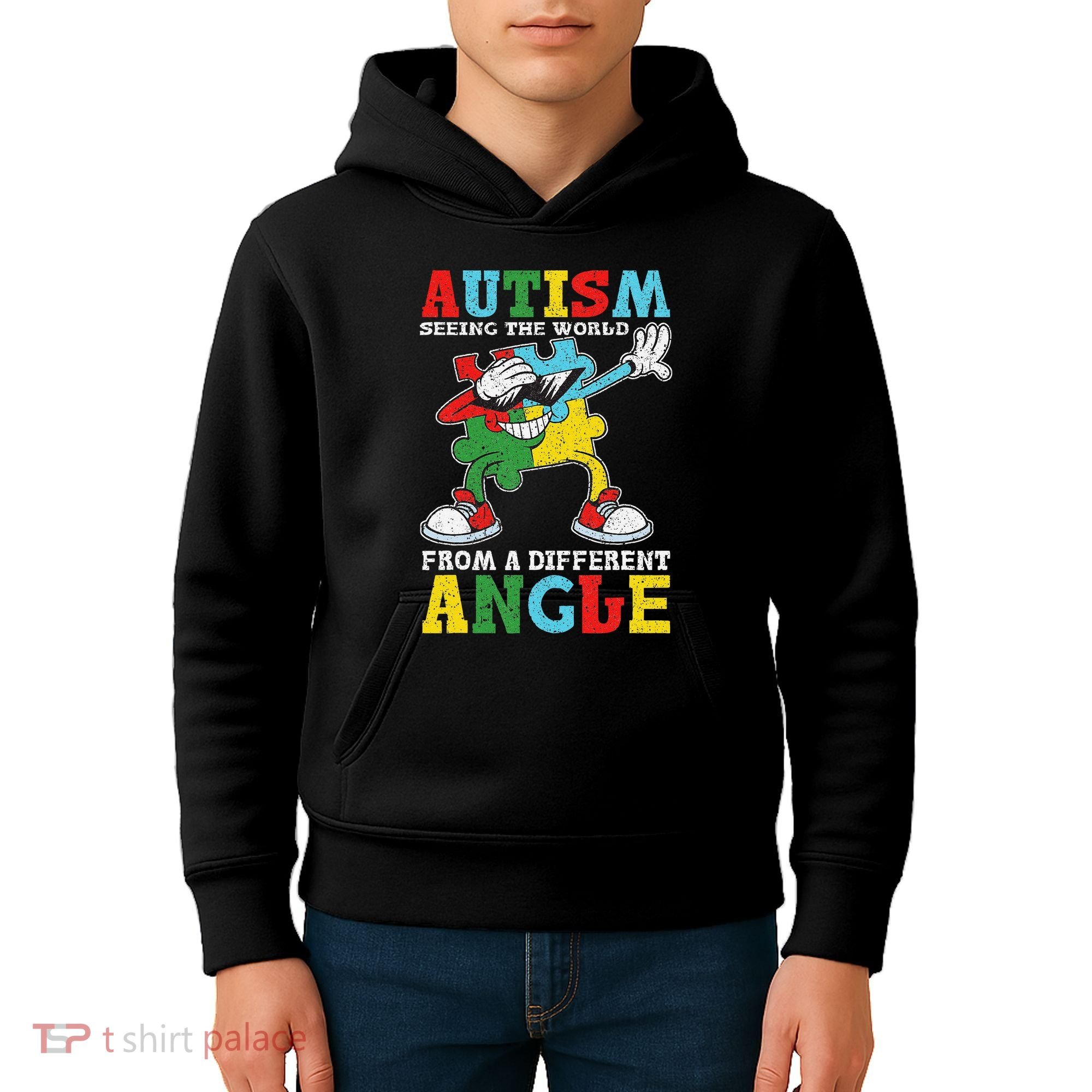 Teacher Autism Seeing The World From A Different Angle Kids Hoodie