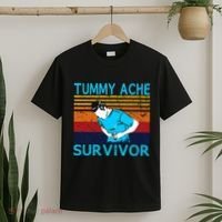 Tummy Ache Survivor Vintage Retro Sunset Stomach Hurts Memes T-Shirt thumb 2