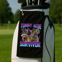 Tummy Ache Survivor Raccoon Golf Towel thumb 2
