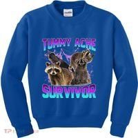 Tummy Ache Survivor Raccoon Kids Sweatshirt thumb 0