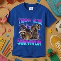 Tummy Ache Survivor Raccoon Kids T-Shirt thumb 3