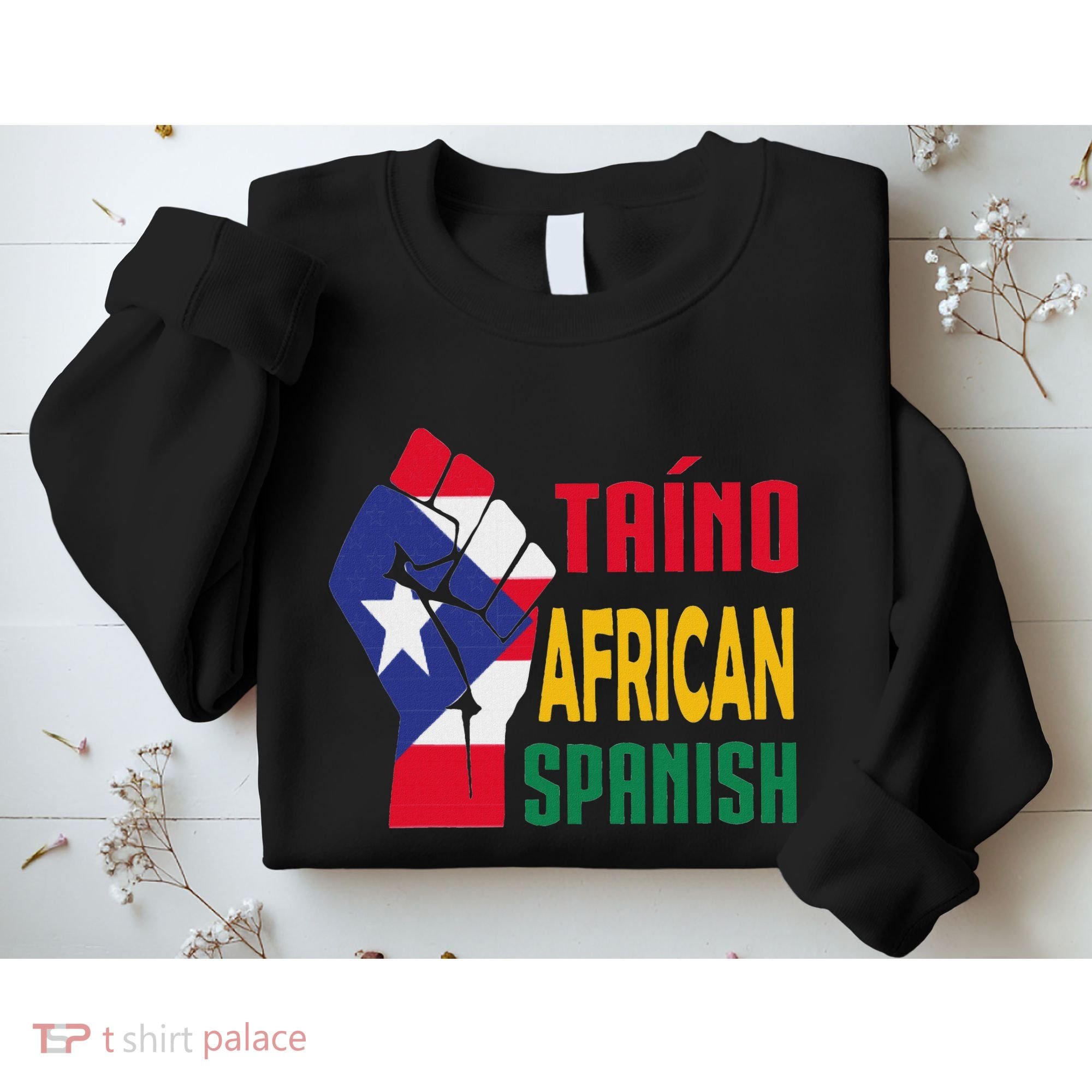Taino African Spanish Puerto Rico Flag Taino African Sweatshirt