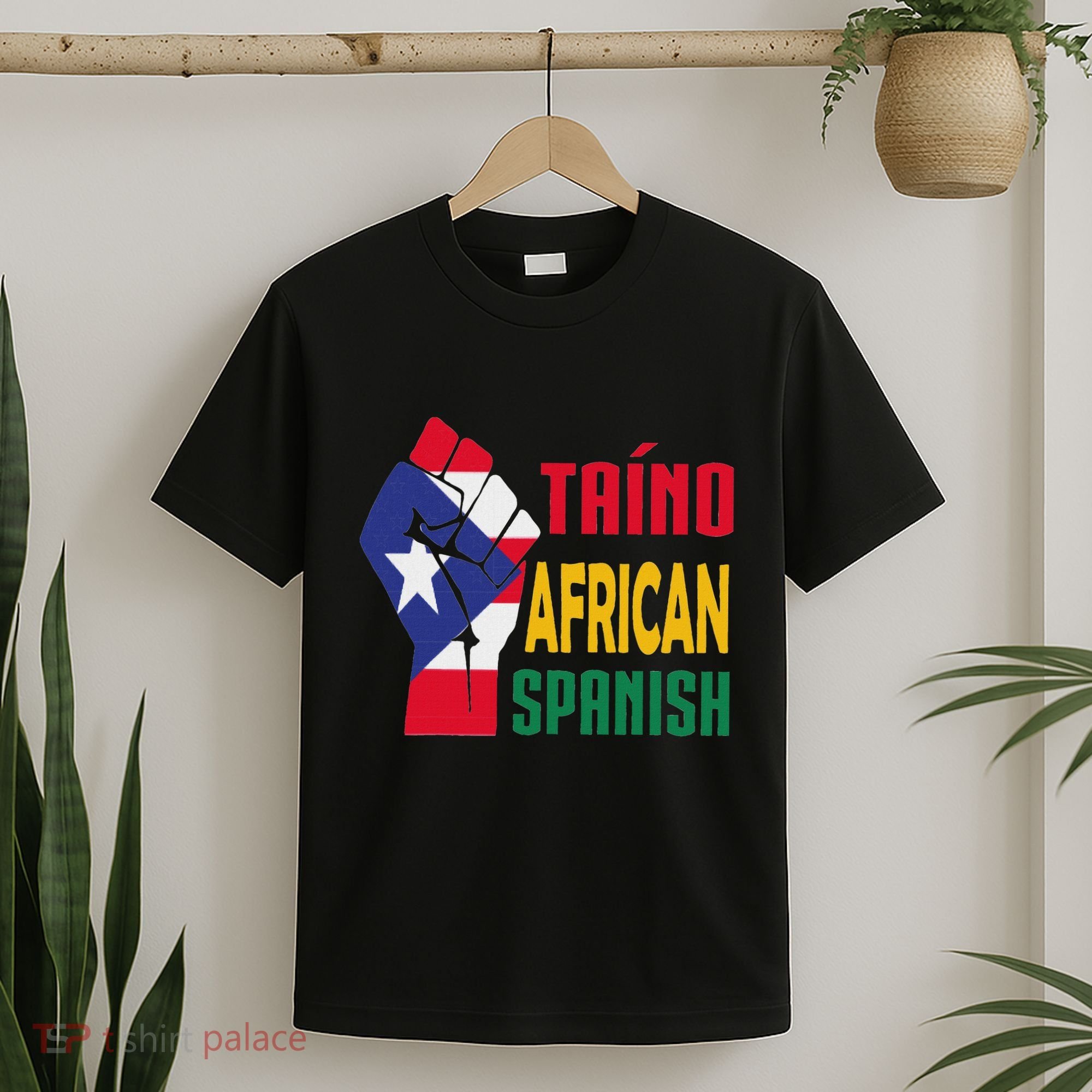 Taino African Spanish Puerto Rico Flag Taino African T-Shirt