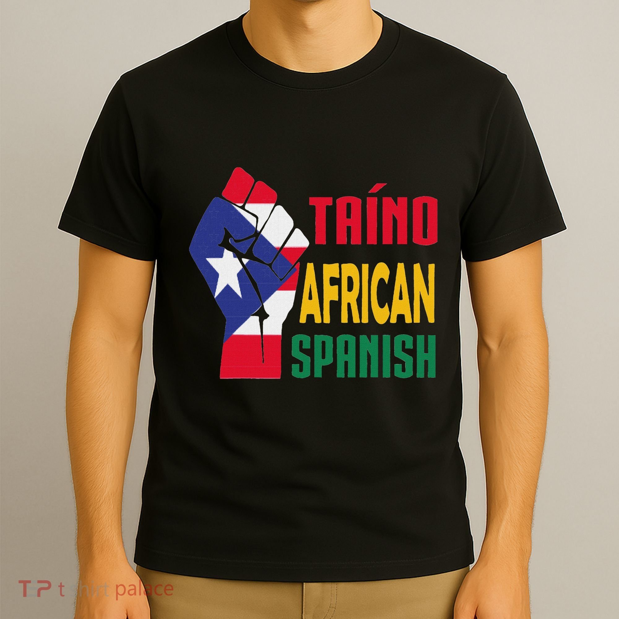 Taino African Spanish Puerto Rico Flag Taino African T-Shirt