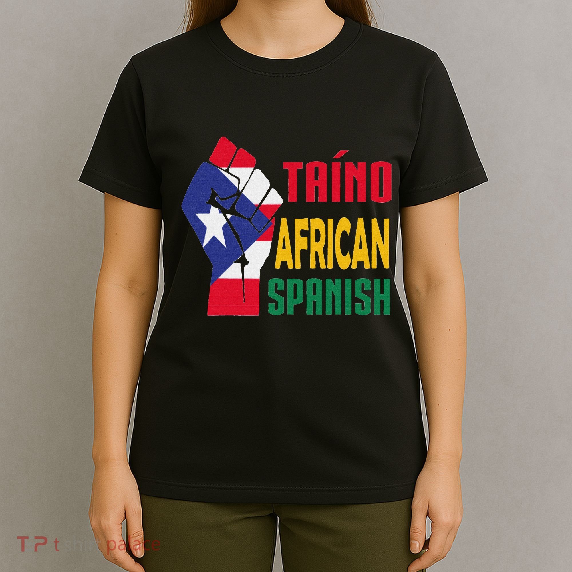 Taino African Spanish Puerto Rico Flag Taino African T-Shirt