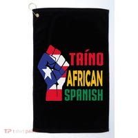 Taino African Spanish Puerto Rico Flag Taino African Golf Towel thumb 0