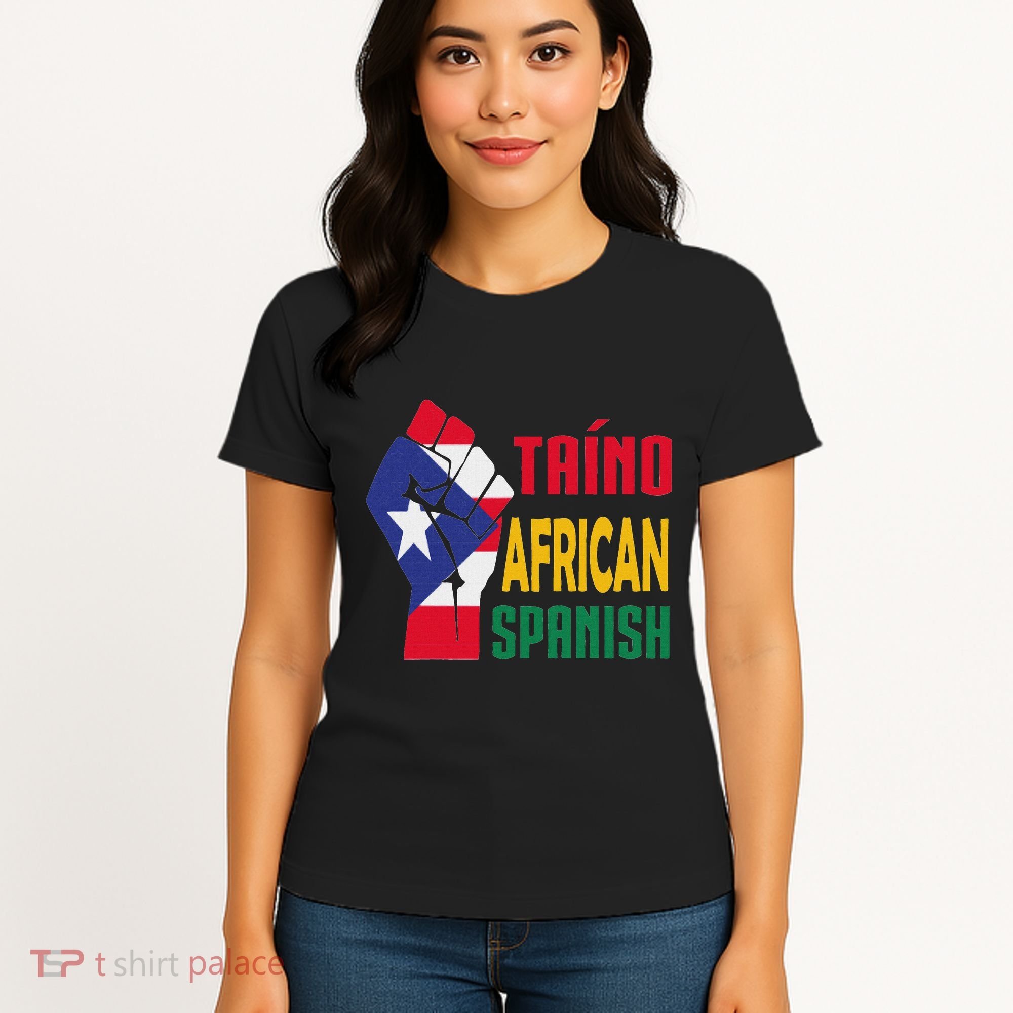 Taino African Spanish Puerto Rico Flag Taino African Women's T-Shirt