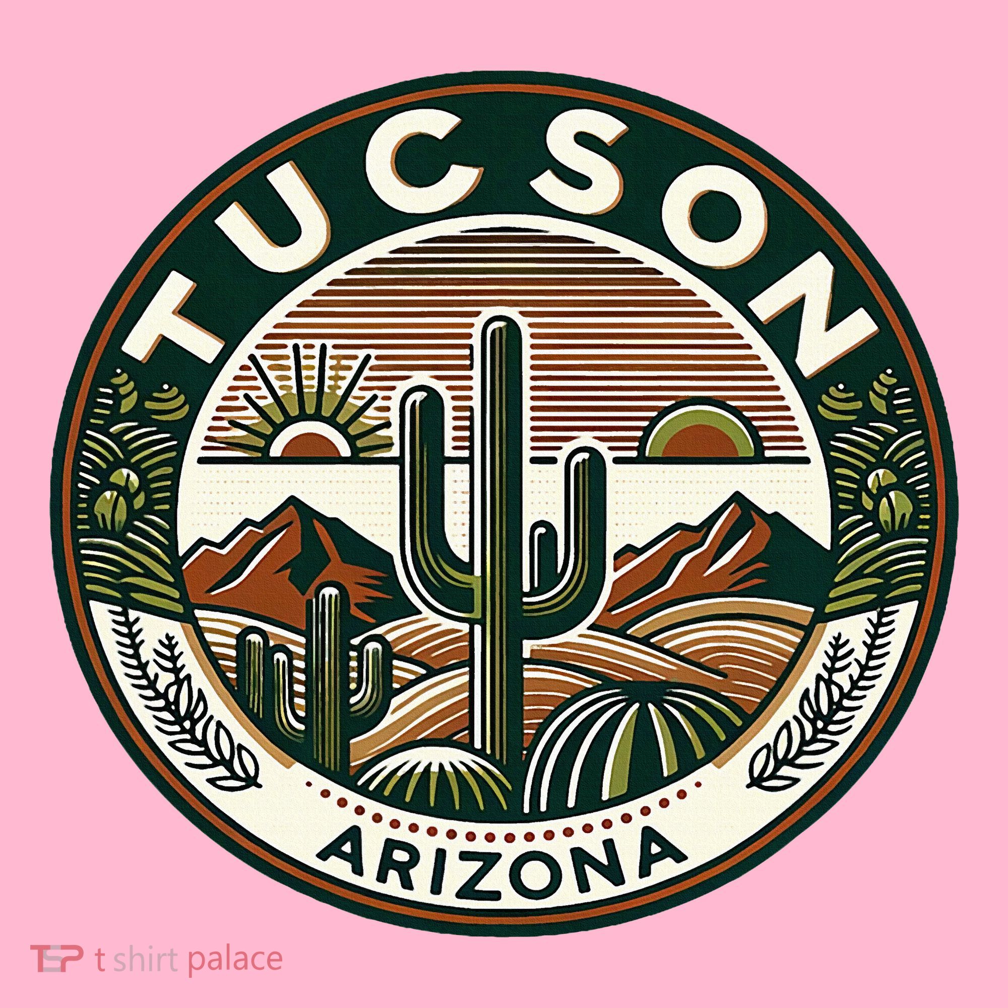 Tucson Arizona Southwestern Saguaro Cacti Desert Landscape Coaster