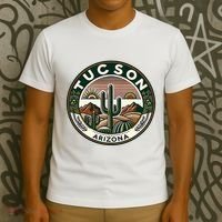 Tucson Arizona Southwestern Saguaro Cacti Desert Landscape T-Shirt thumb 3