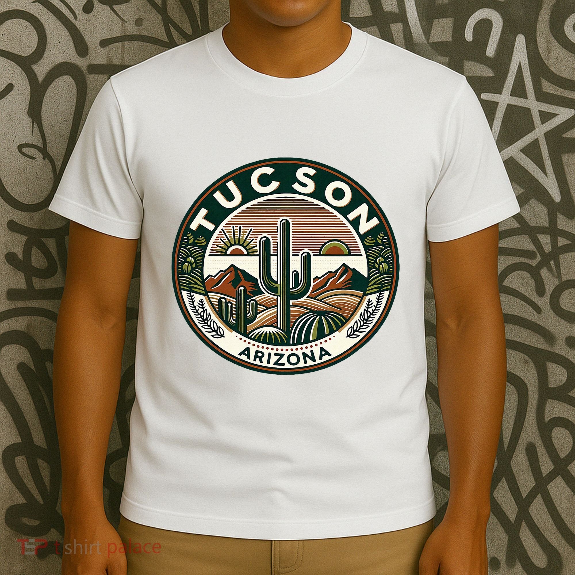 Tucson Arizona Southwestern Saguaro Cacti Desert Landscape T-Shirt