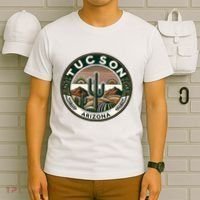 Tucson Arizona Southwestern Saguaro Cacti Desert Landscape T-Shirt thumb 6