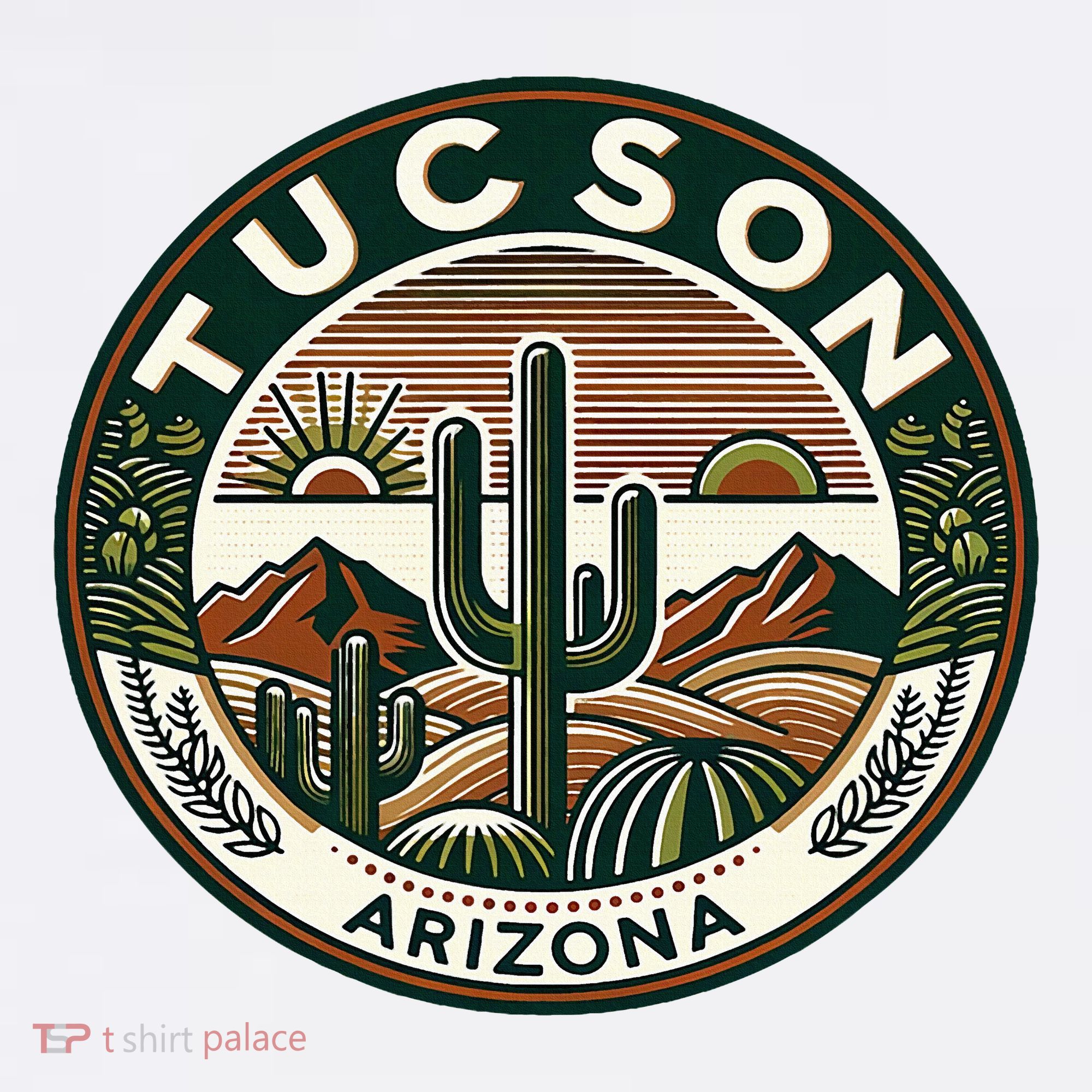 Tucson Arizona Southwestern Saguaro Cacti Desert Landscape T-Shirt