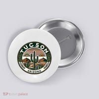 Tucson Arizona Southwestern Saguaro Cacti Desert Landscape Button thumb 0