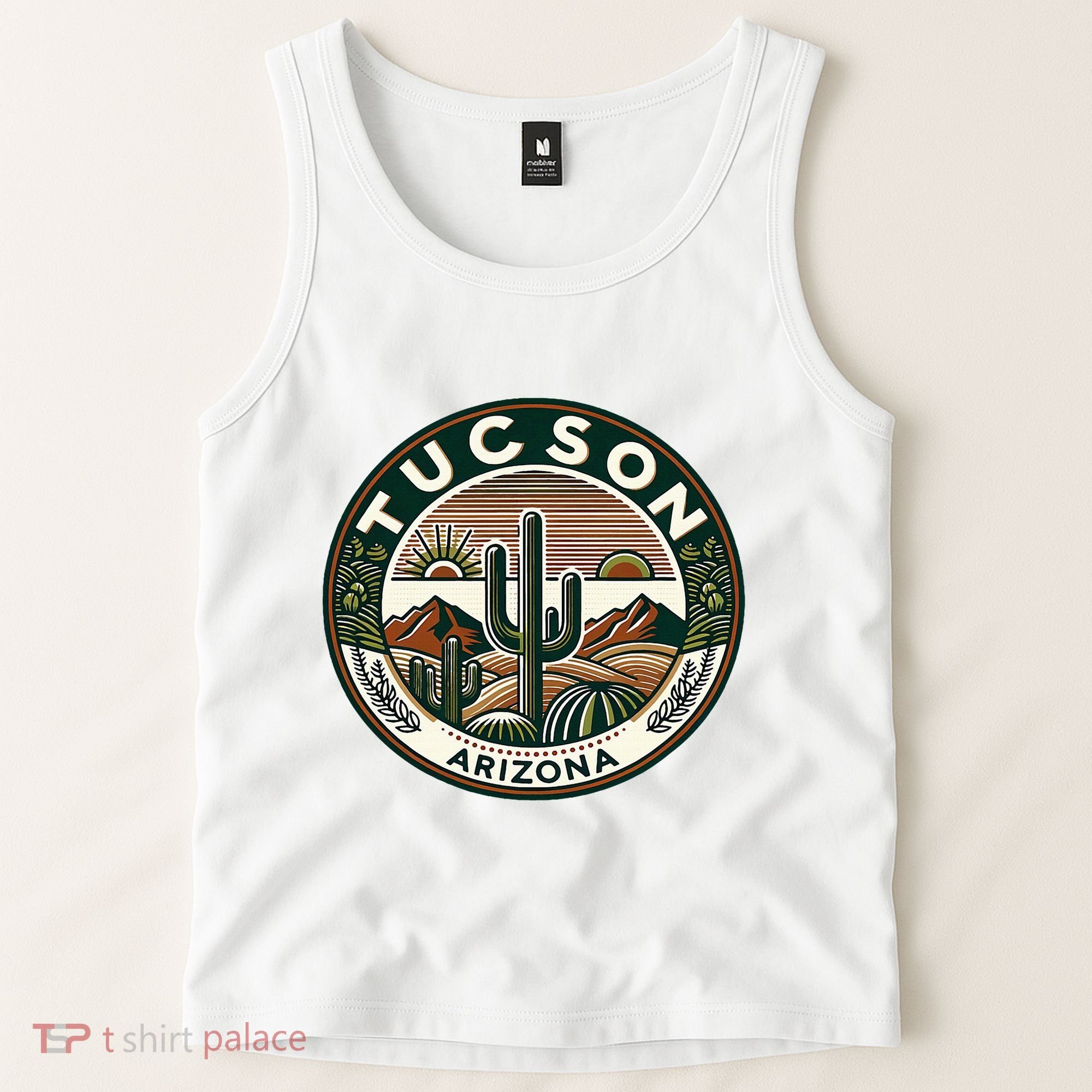 Tucson Arizona Southwestern Saguaro Cacti Desert Landscape Tank Top