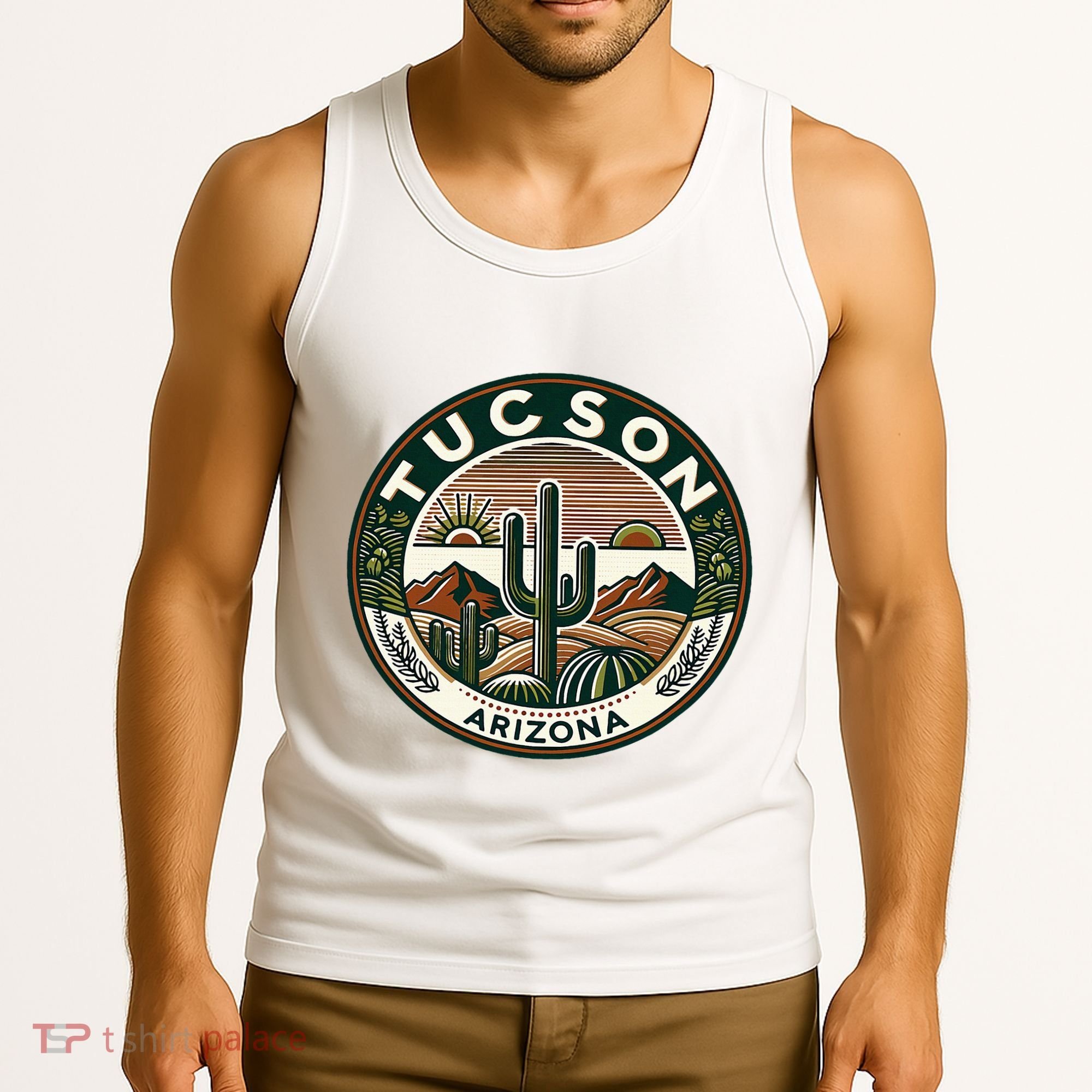 Tucson Arizona Southwestern Saguaro Cacti Desert Landscape Tank Top
