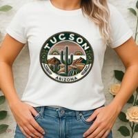 Tucson Arizona Southwestern Saguaro Cacti Desert Landscape Women's T-Shirt thumb 2