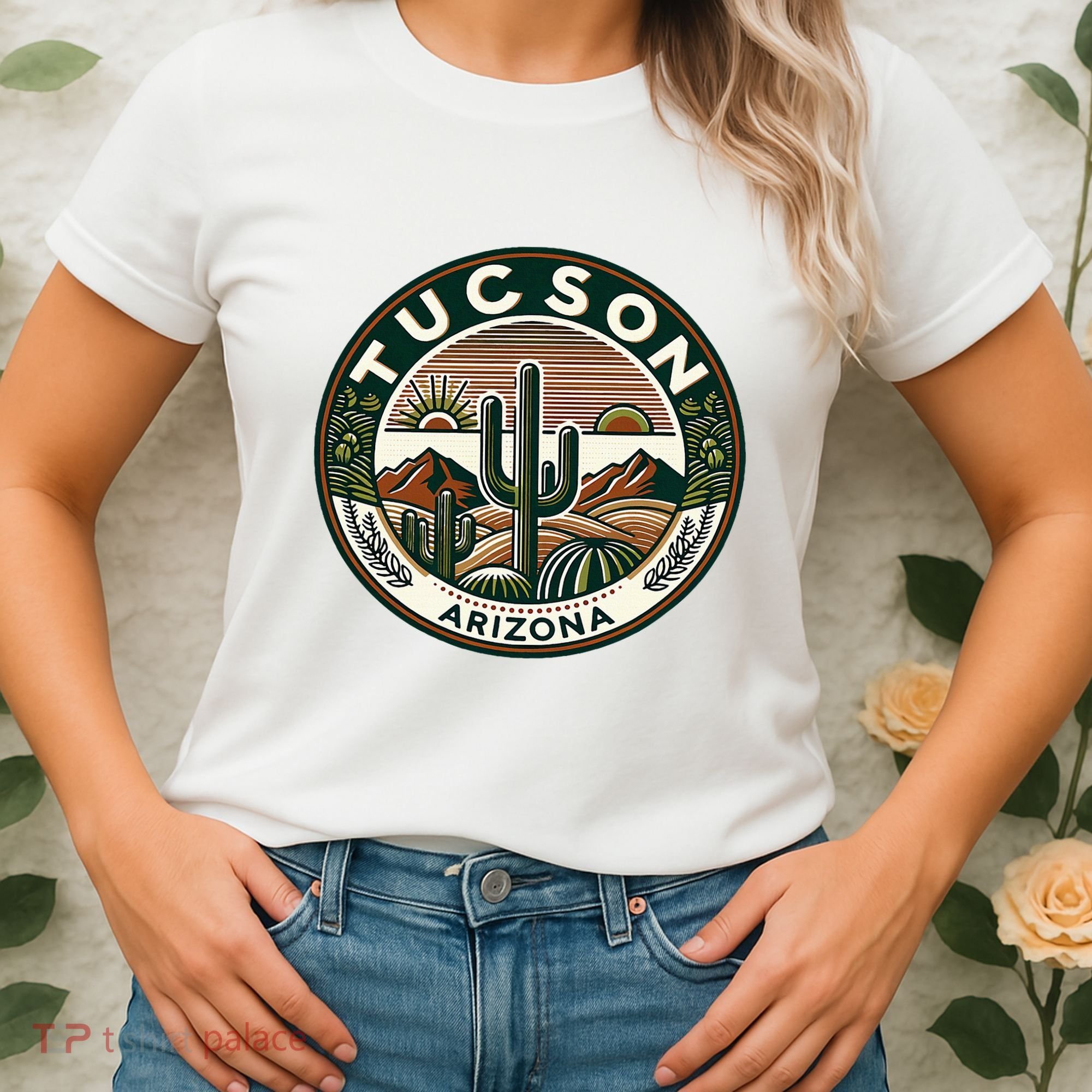 Tucson Arizona Southwestern Saguaro Cacti Desert Landscape Women's T-Shirt