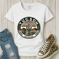 Tucson Arizona Southwestern Saguaro Cacti Desert Landscape Women's T-Shirt thumb 3