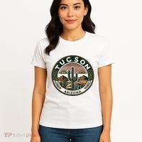 Tucson Arizona Southwestern Saguaro Cacti Desert Landscape Women's T-Shirt thumb 4
