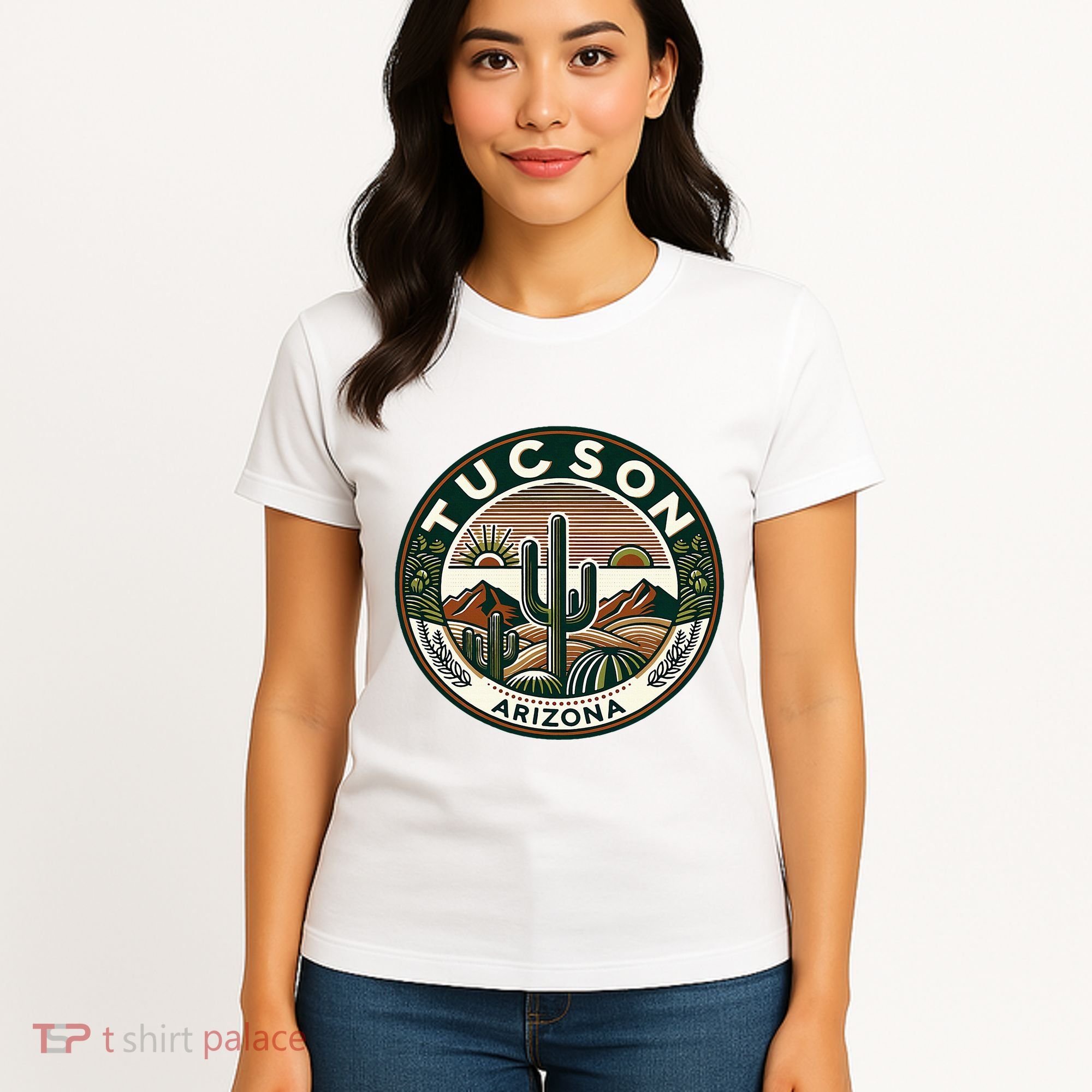 Tucson Arizona Southwestern Saguaro Cacti Desert Landscape Women's T-Shirt