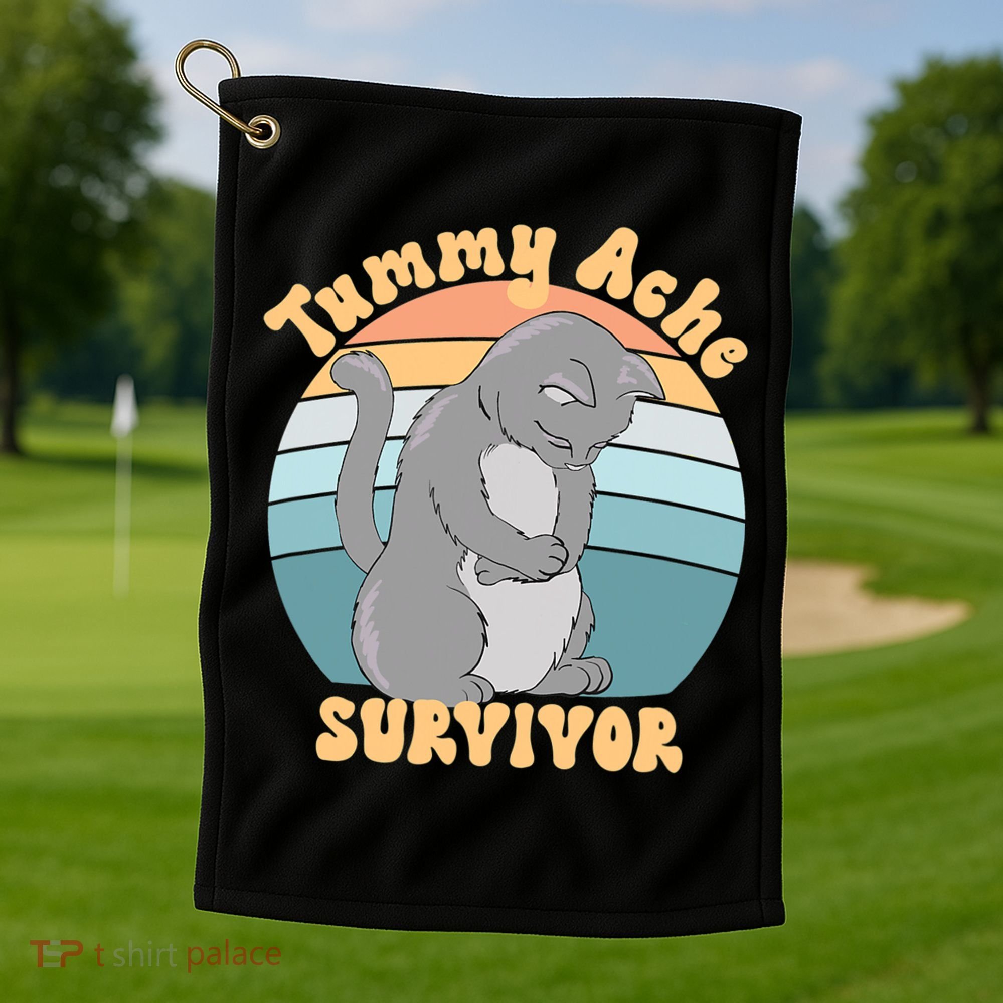 Tummy Ache Survivor Cat Golf Towel