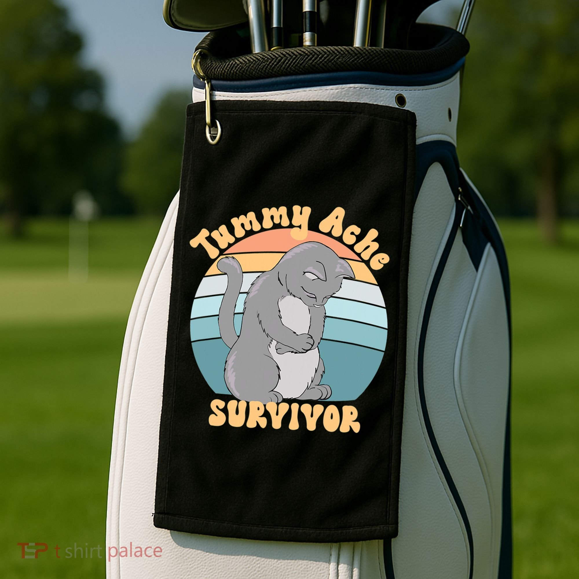 Tummy Ache Survivor Cat Golf Towel