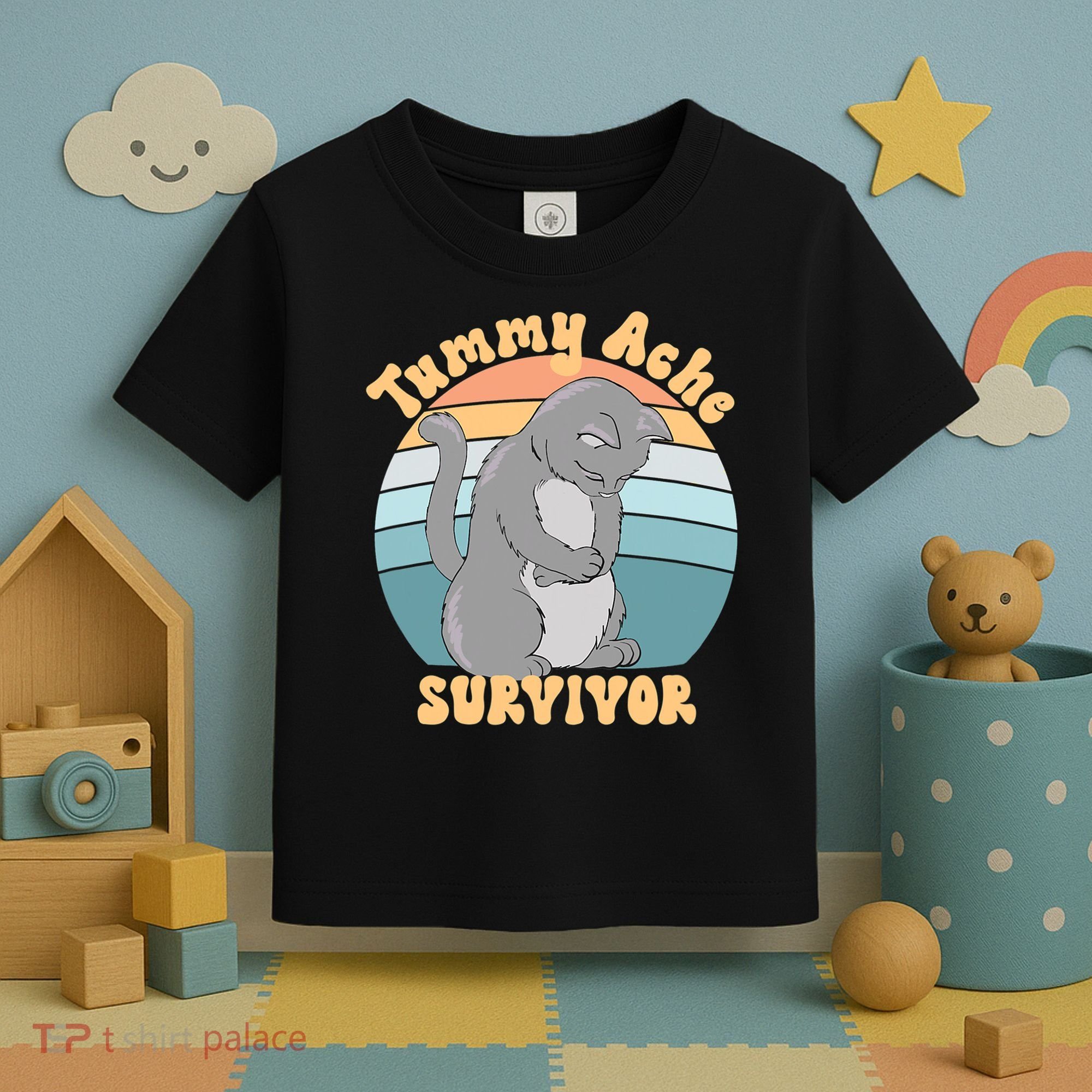 Tummy Ache Survivor Cat Toddler T-Shirt