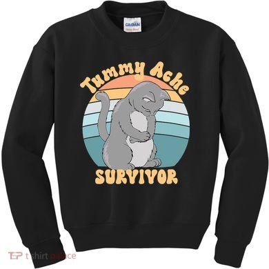 Tummy Ache Survivor Cat Kids Sweatshirt