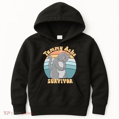 Tummy Ache Survivor Cat Kids Hoodie