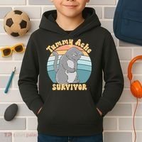 Tummy Ache Survivor Cat Kids Hoodie thumb 2