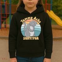 Tummy Ache Survivor Cat Kids Hoodie thumb 3