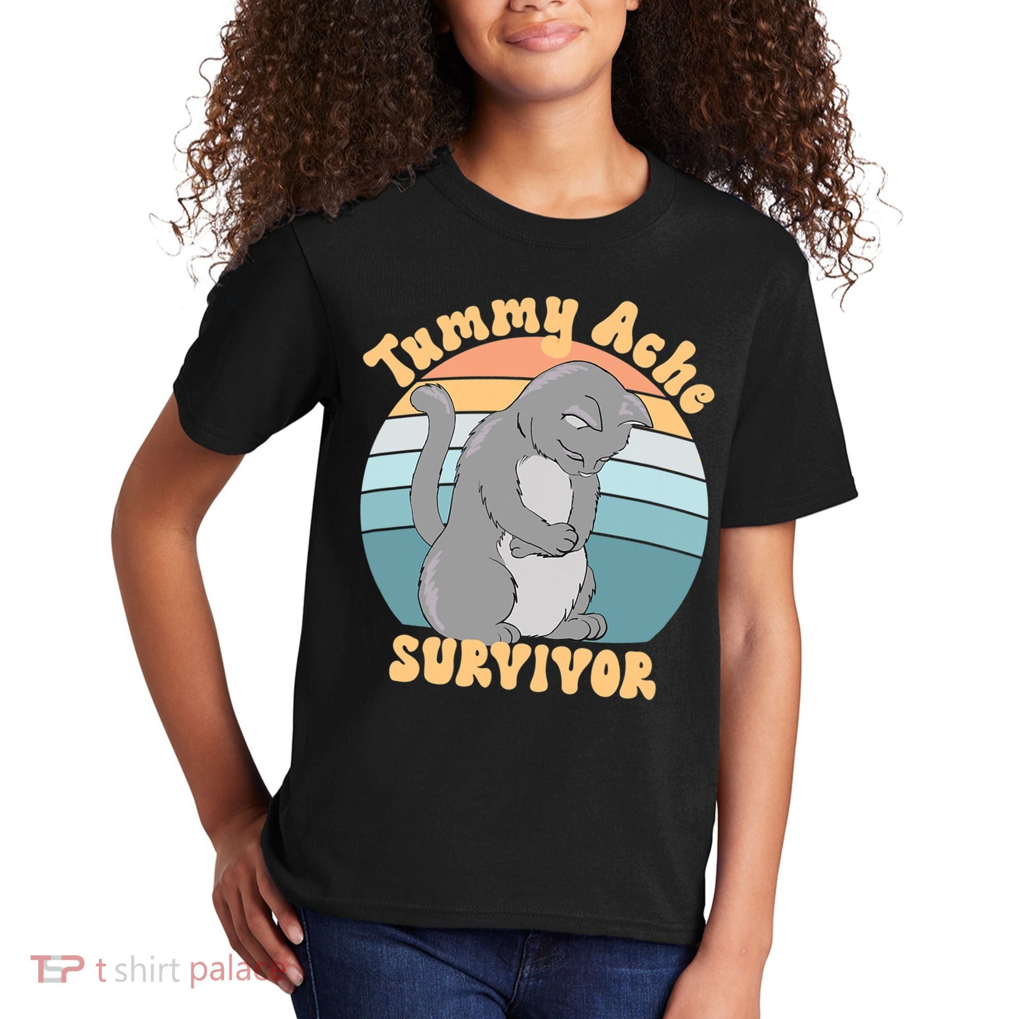 Tummy Ache Survivor Cat Kids T-Shirt