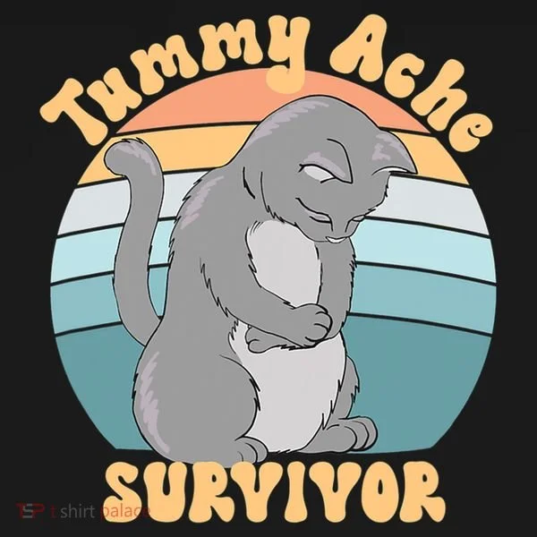 Tummy Ache Survivor Cat Kids T-Shirt