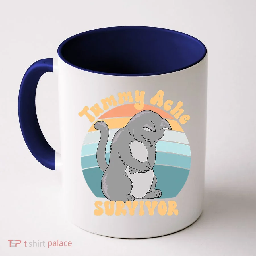 Tummy Ache Survivor Cat Coffee Mug