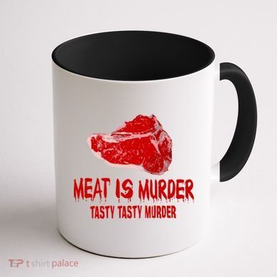 Tasty Meat Is Murder Coffee Mug back