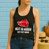 Tasty Meat Is Murder Women's Tank Top thumb 2