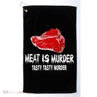 Tasty Meat Is Murder Golf Towel thumb 0