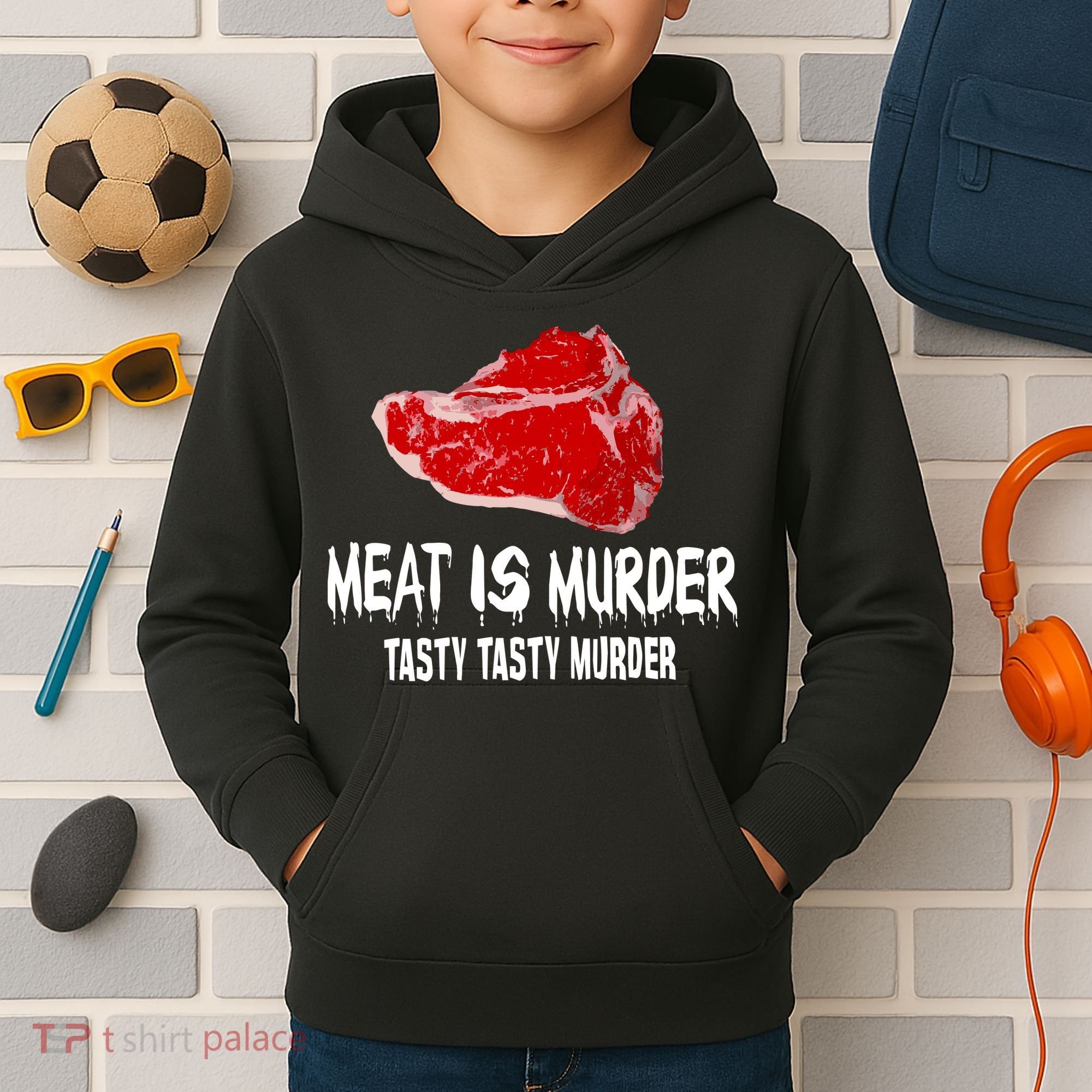 Tasty Meat Is Murder Kids Hoodie