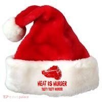 Tasty Meat Is Murder Santa Hat thumb 0