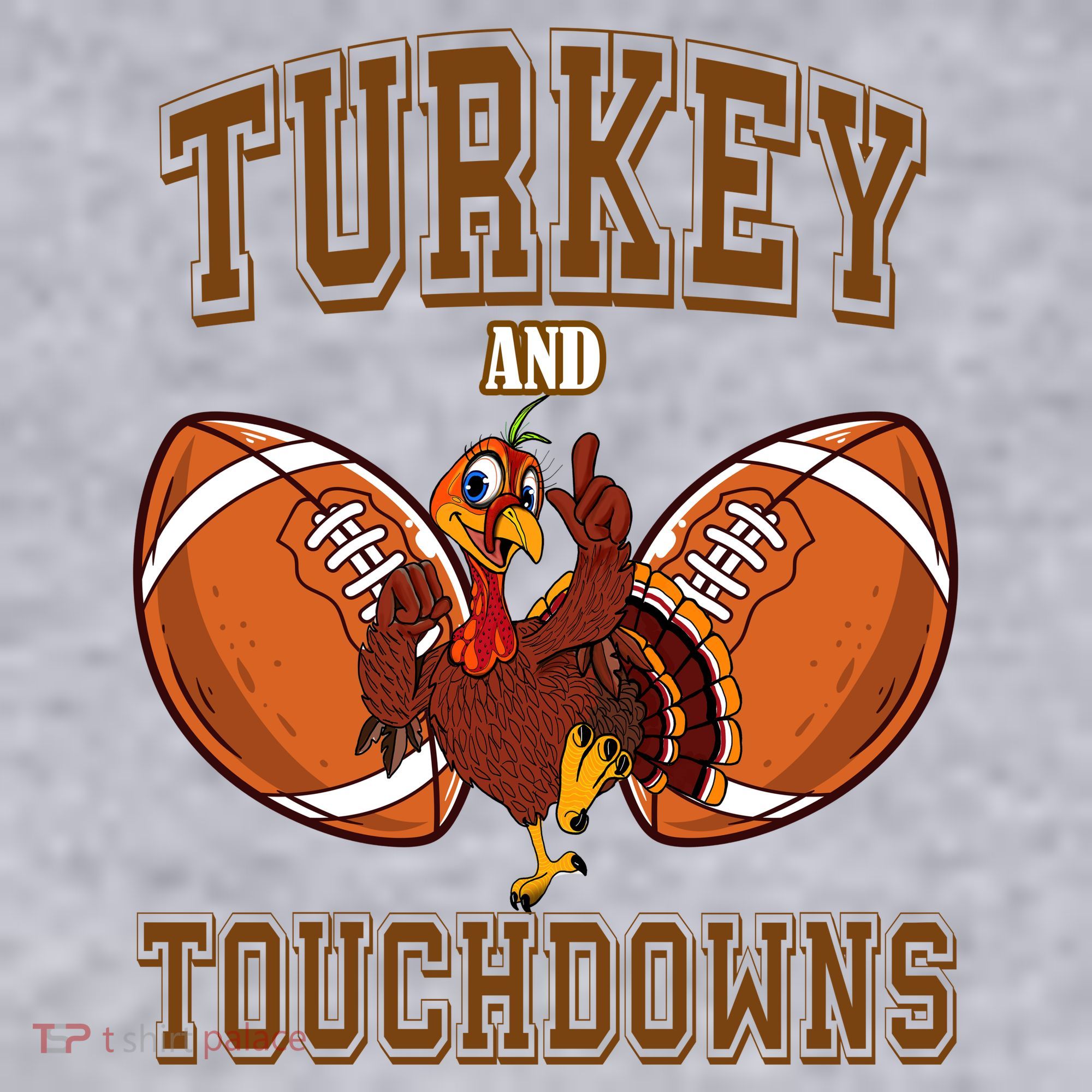 Turkey And Touchdowns Thanksgiving Football Women's Sweatshirt