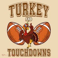Turkey And Touchdowns Thanksgiving Football Tote Bag thumb 4