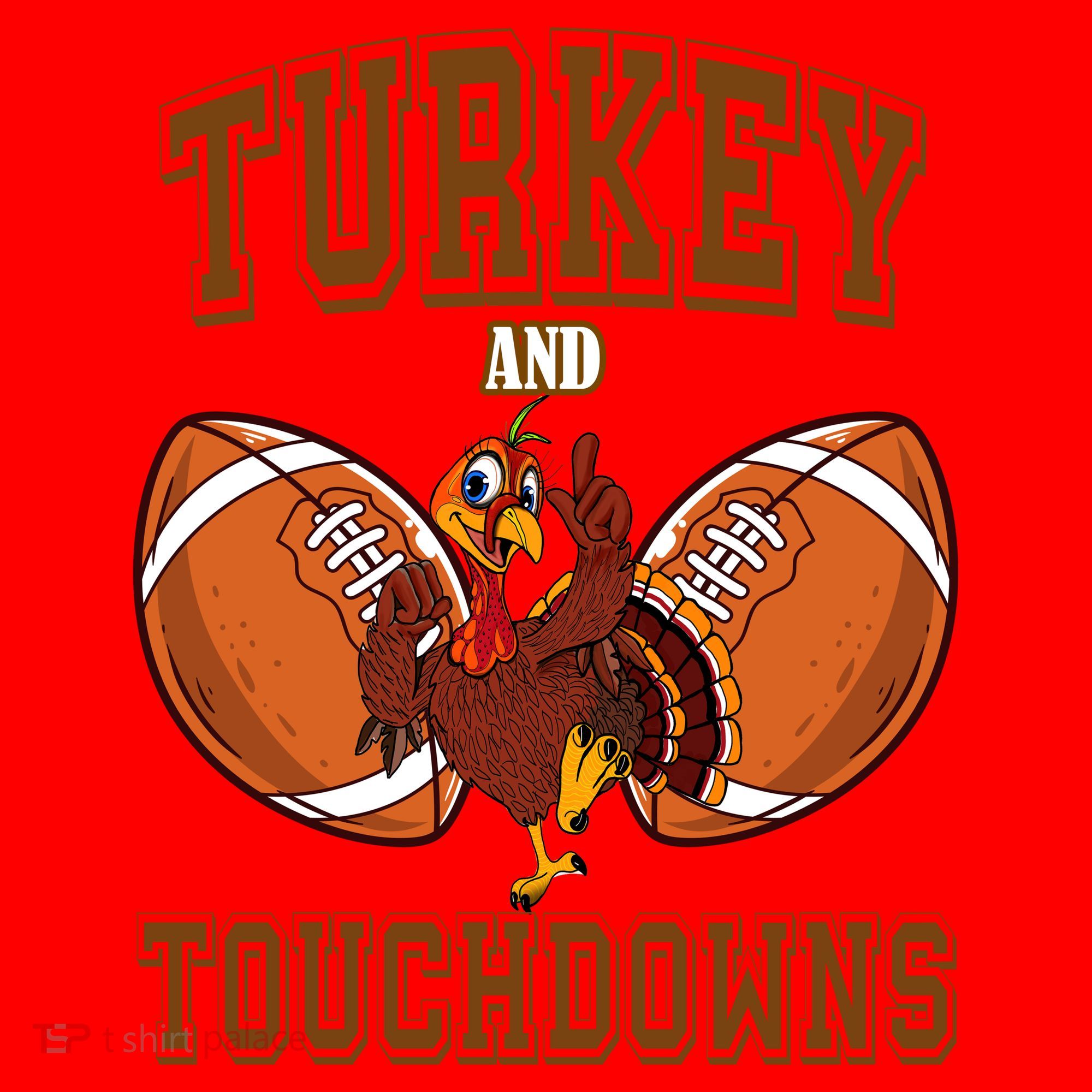 Turkey And Touchdowns Thanksgiving Football Santa Hat