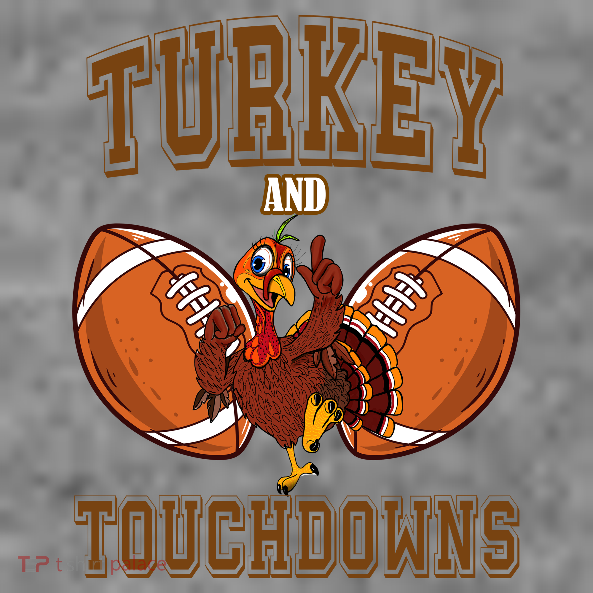Turkey And Touchdowns Thanksgiving Football Toddler Hoodie